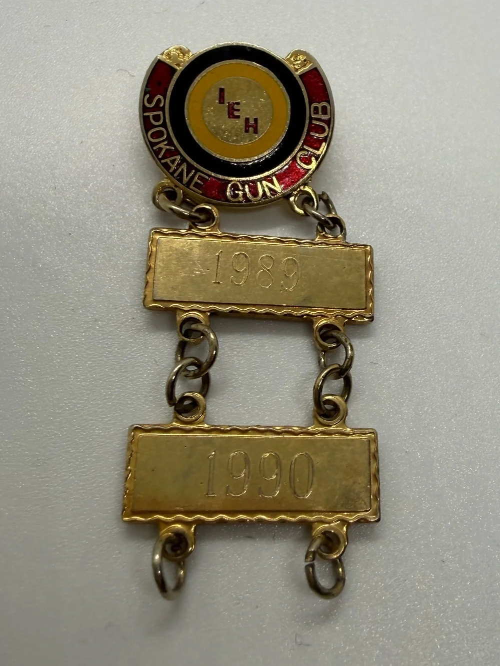 Vintage Spokane Gun Club 1989 1990 Dangle Membership Pin